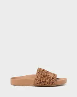 Clearance Loeffler Randall Henri Crochet Leather Sandal Brown