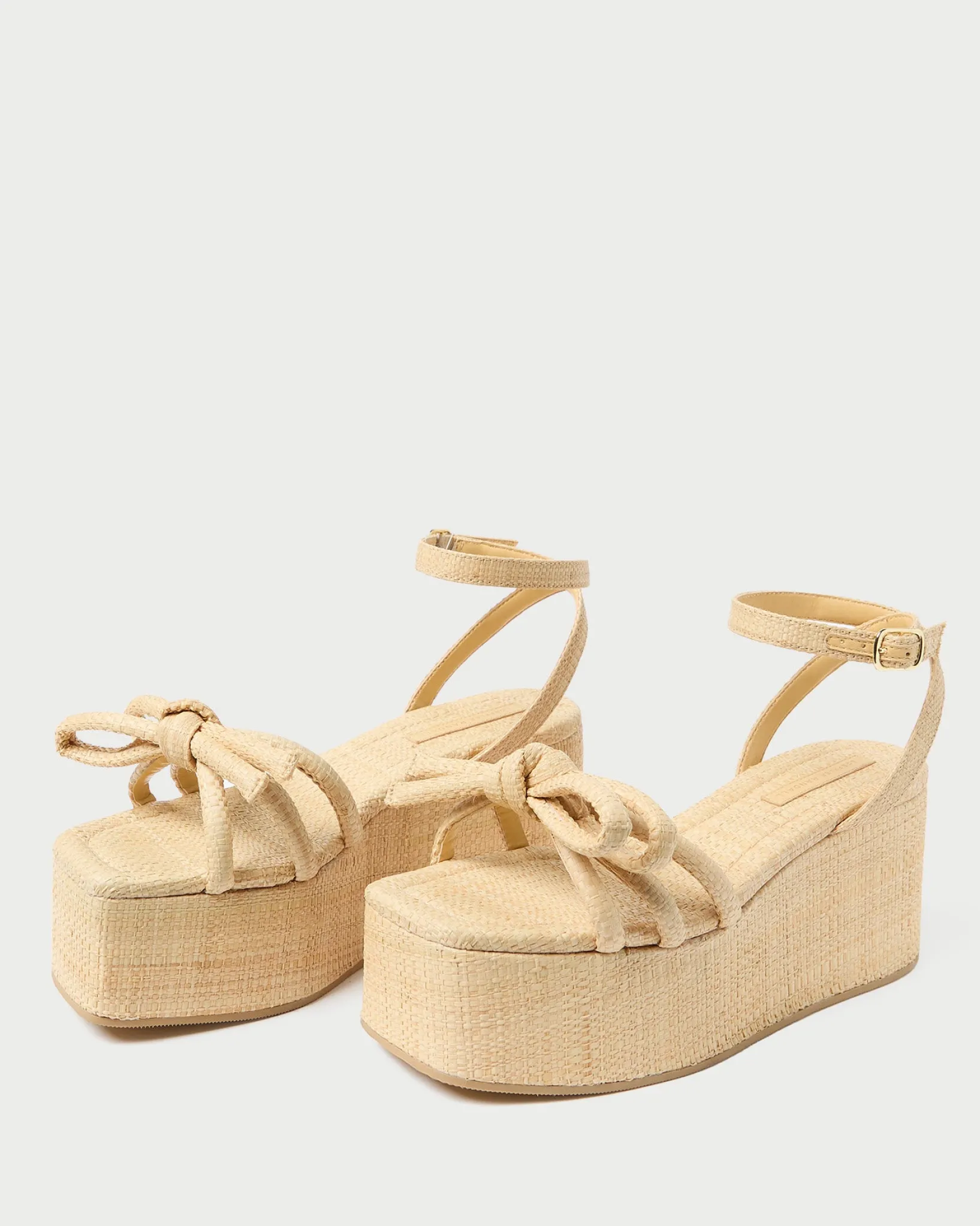 Clearance Loeffler Randall Hudson Natural Raffia Platform Sandal Natural />