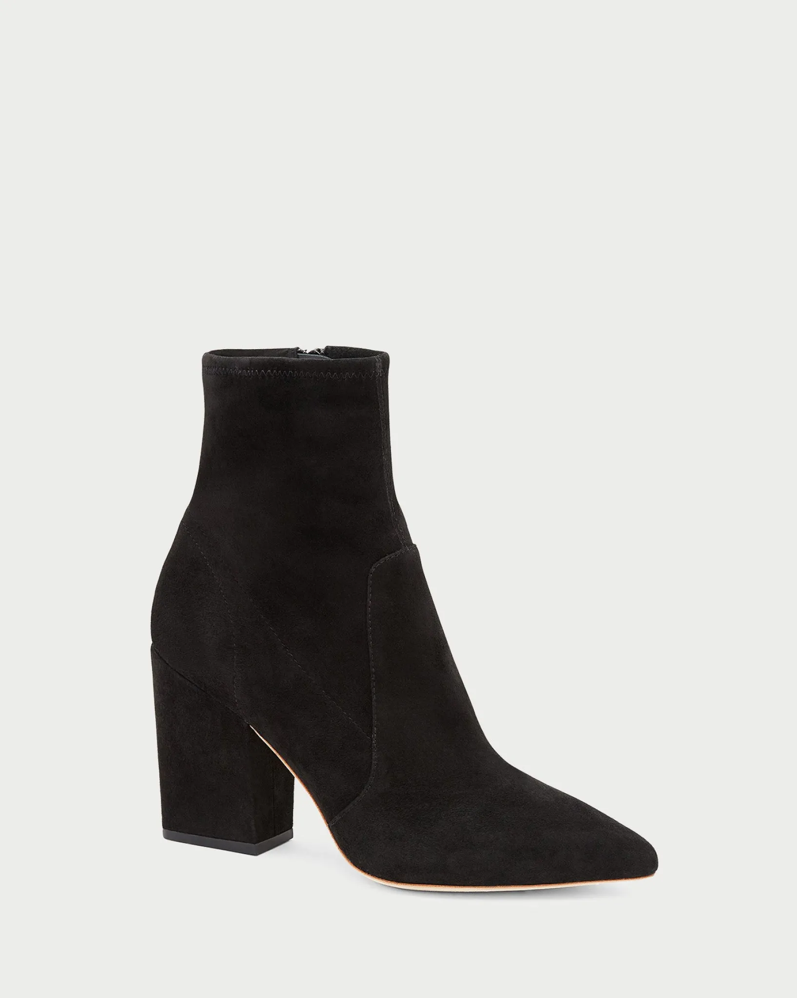 Loeffler Randall Isla Slim Ankle Bootie Black Suede