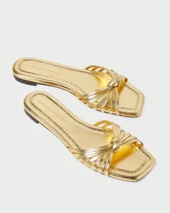 Sale Loeffler Randall Izzie Leather Knot Sandal Gold