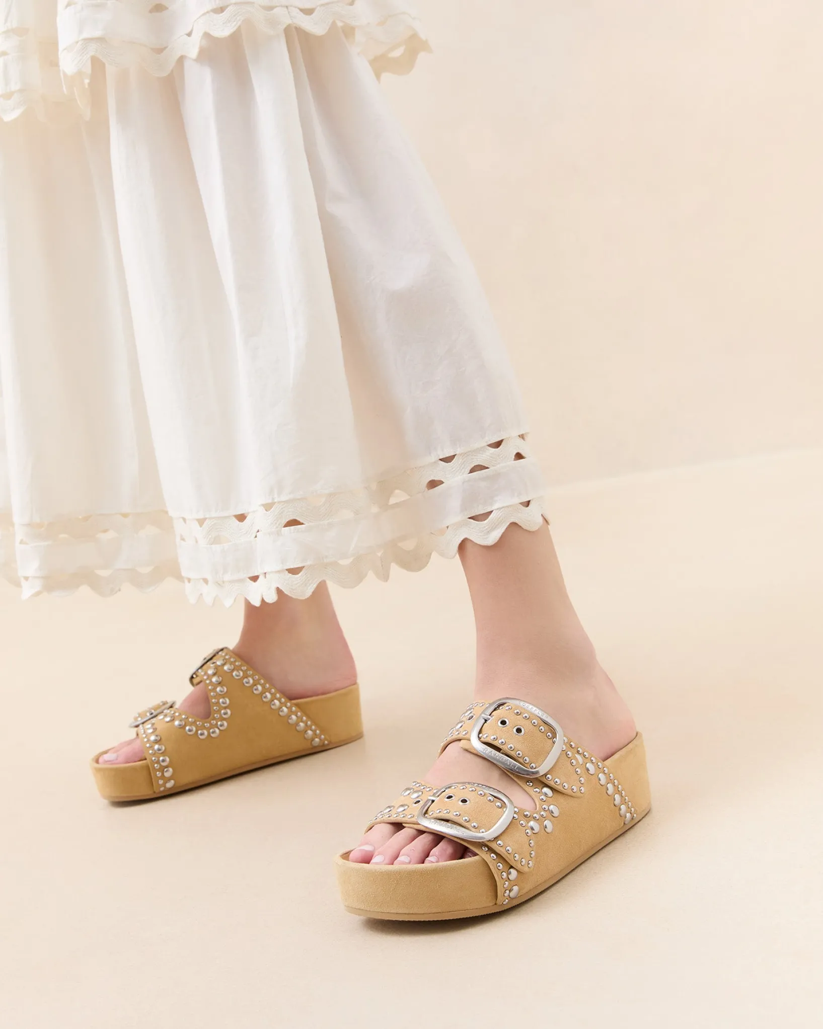 Online Loeffler Randall Jack Espresso Leather Studded Sandal Espresso/Silver