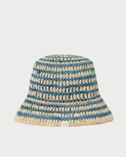 Best Loeffler Randall Jocelyn Blue/Natural Bucket Hat Natural/Blue />