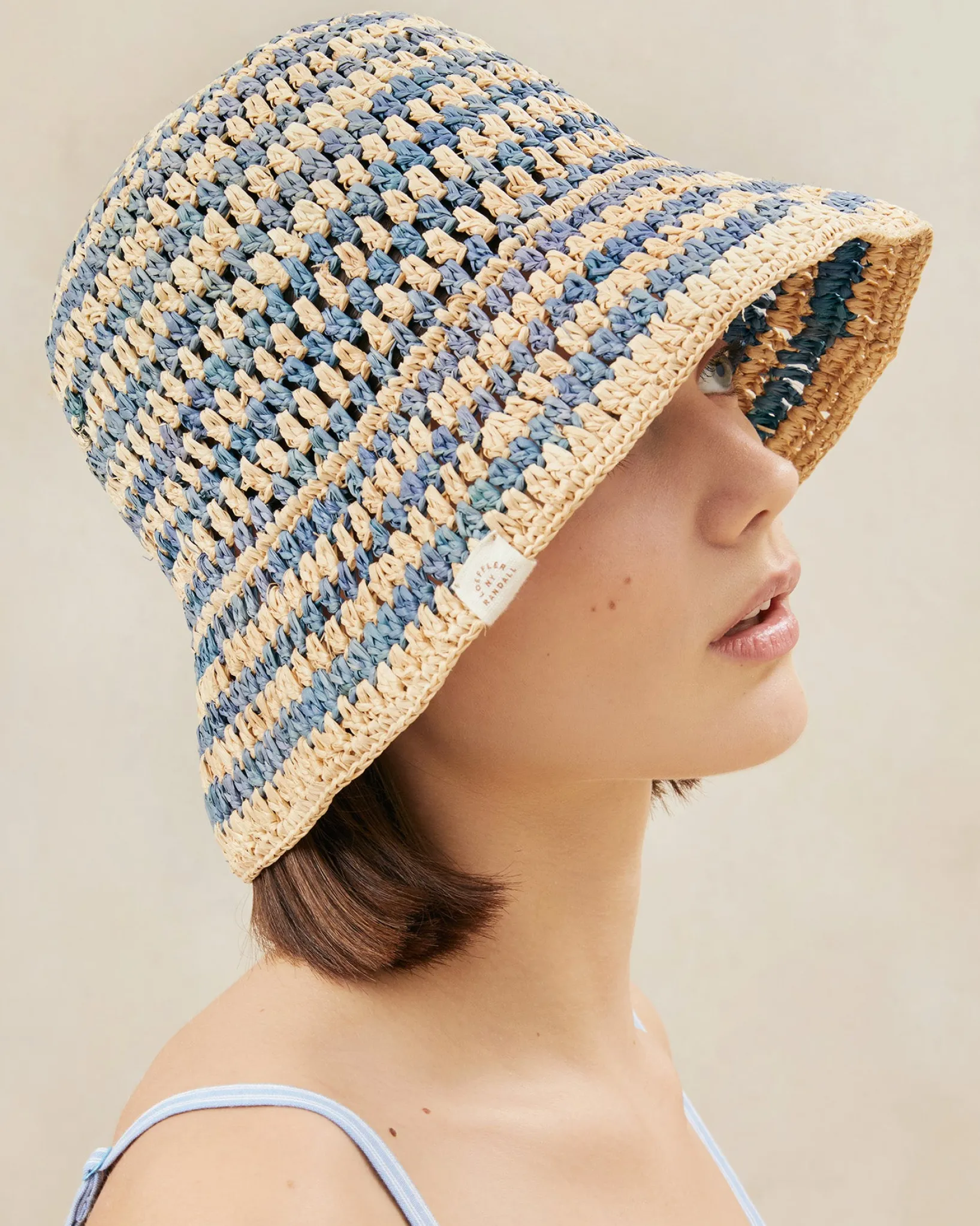 Best Loeffler Randall Jocelyn Blue/Natural Bucket Hat Natural/Blue />