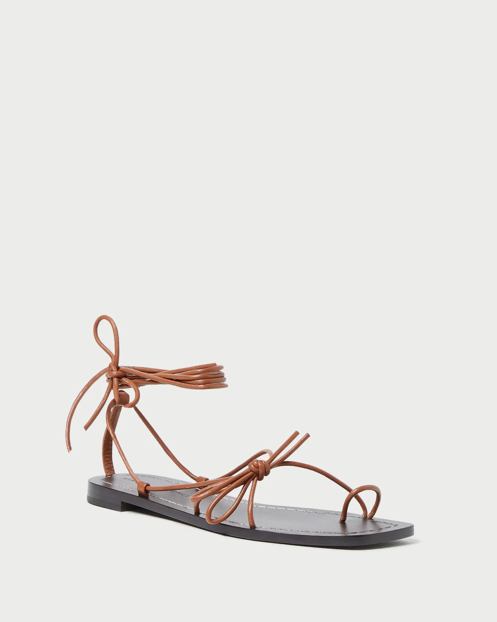 New Loeffler Randall Jude Leather Flat Sandal Gold