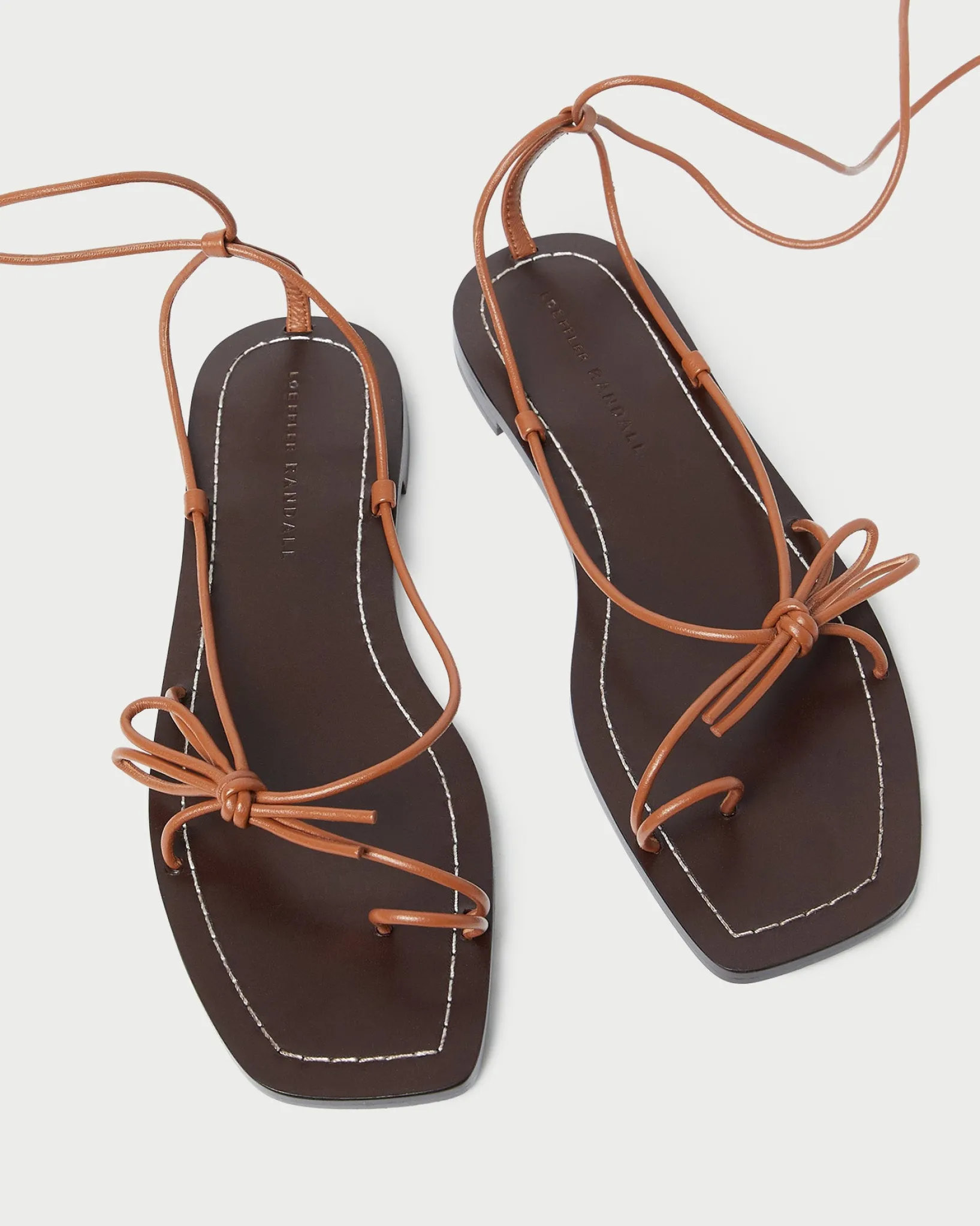 New Loeffler Randall Jude Leather Flat Sandal Gold