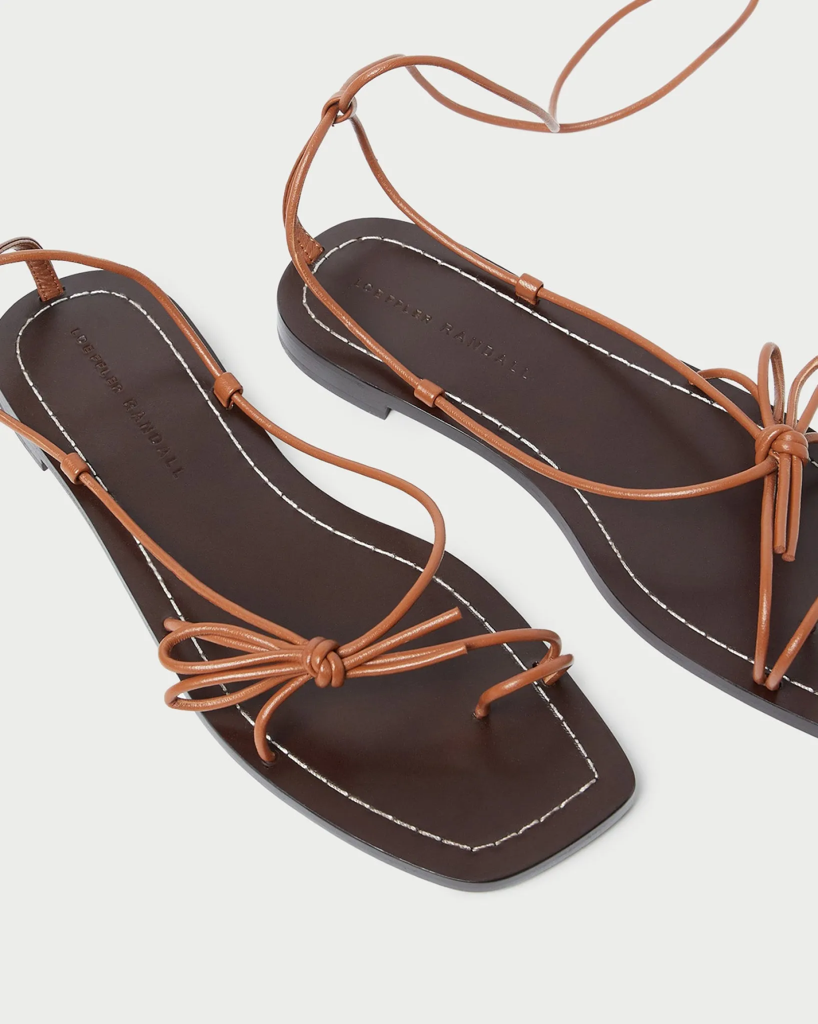 Online Loeffler Randall Jude Leather Flat Sandal Timber