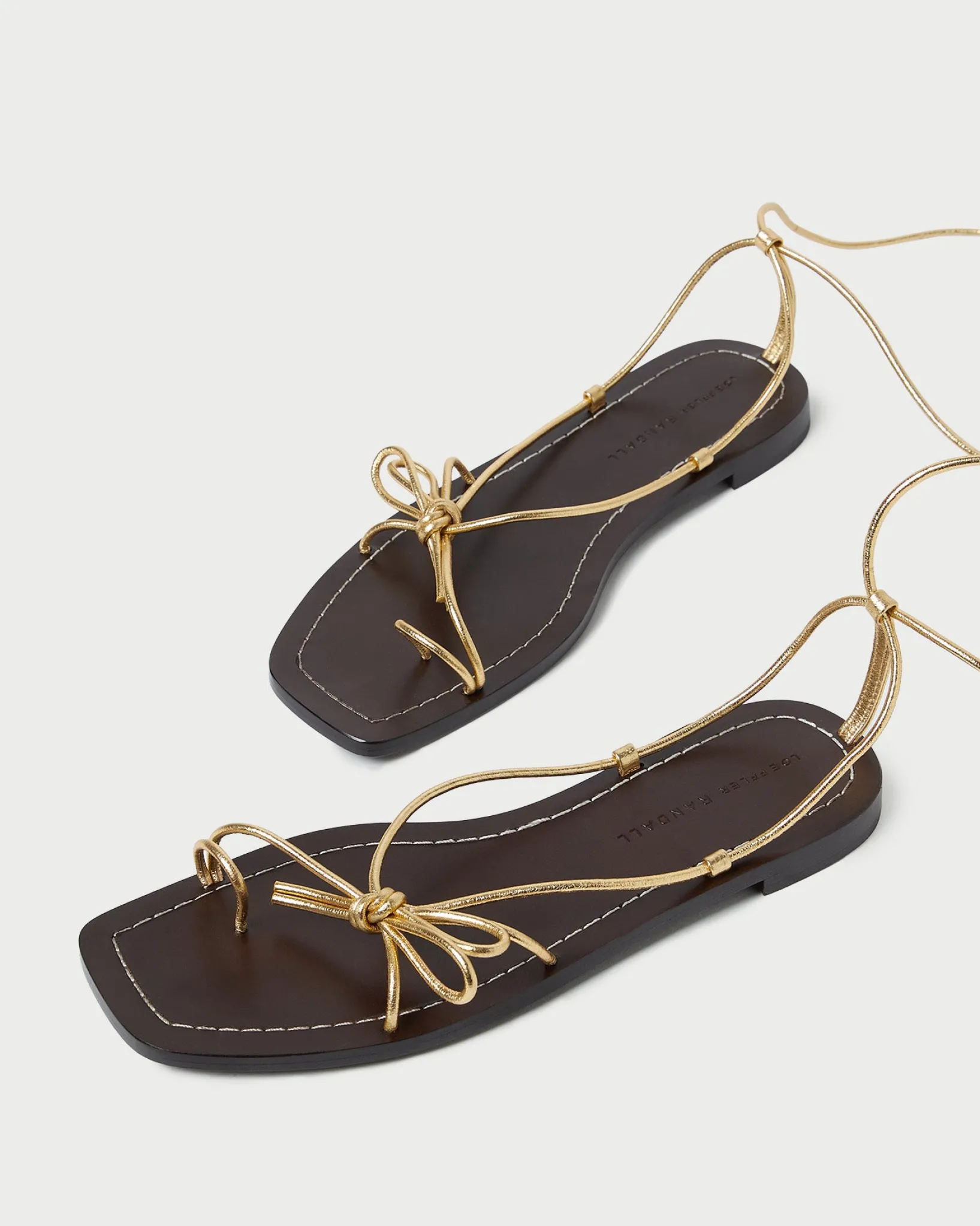 Online Loeffler Randall Jude Leather Flat Sandal Timber