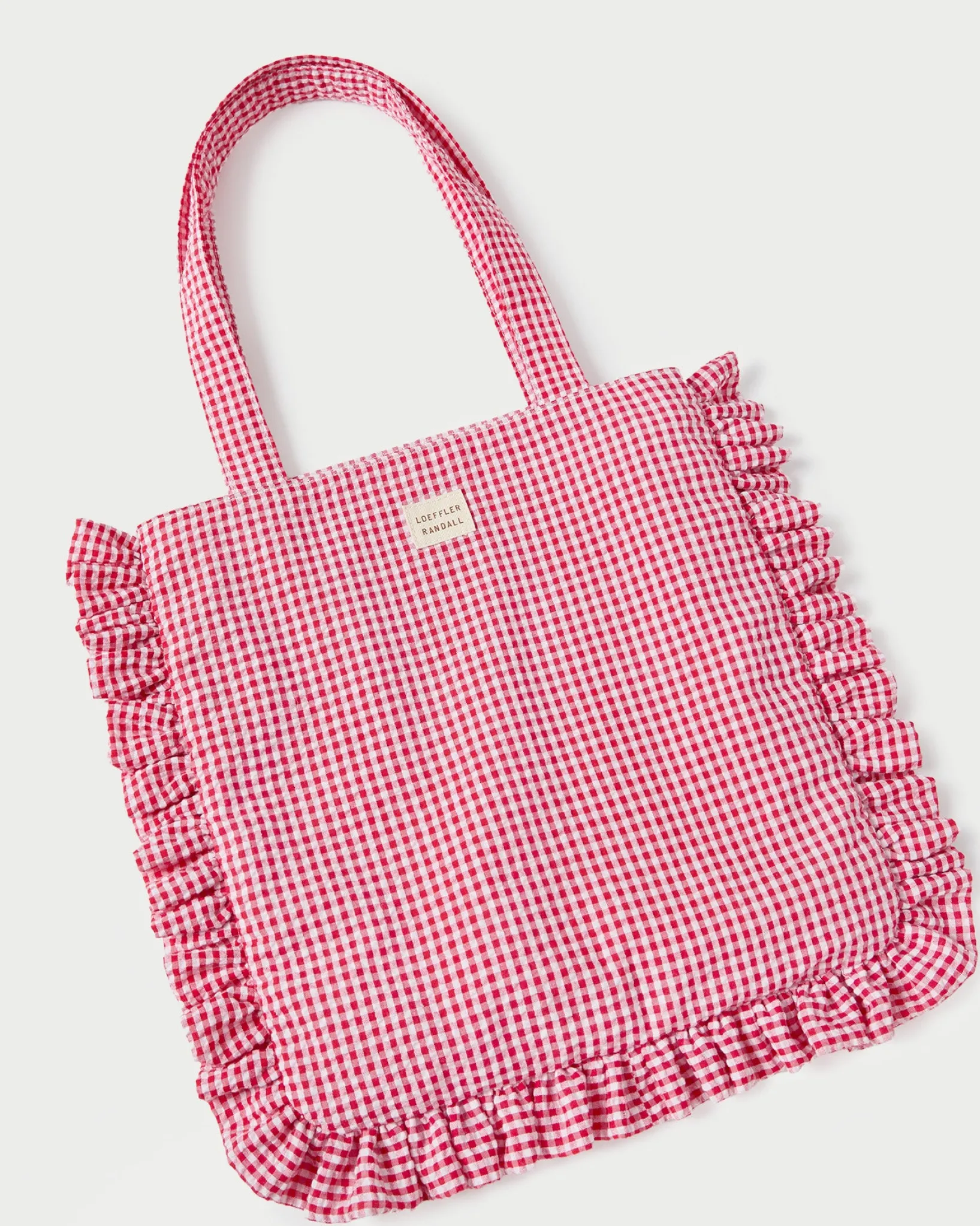 Hot Loeffler Randall Justine Ruffle Tote Brown Gingham