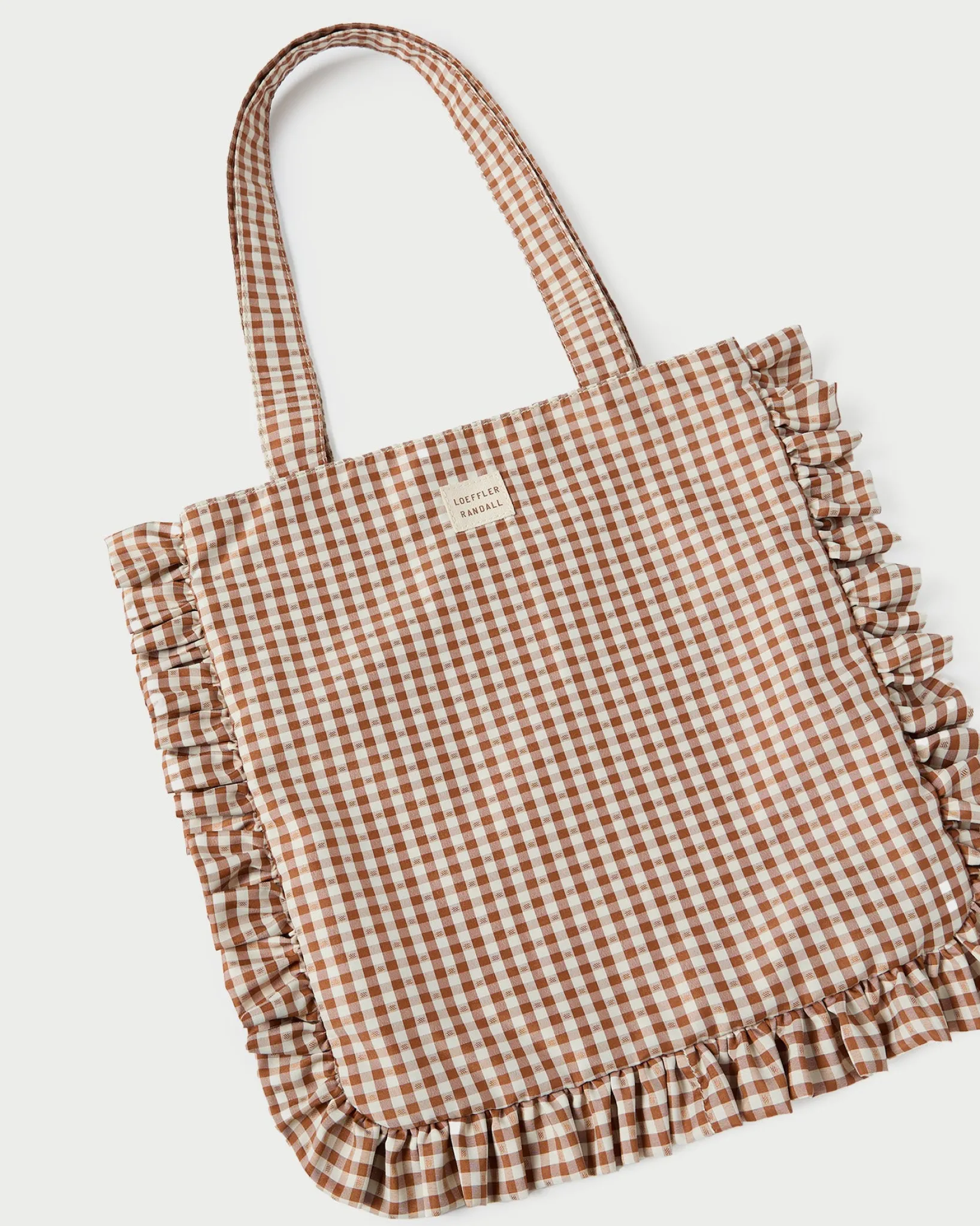 Loeffler Randall Justine Ruffle Tote Red Gingham