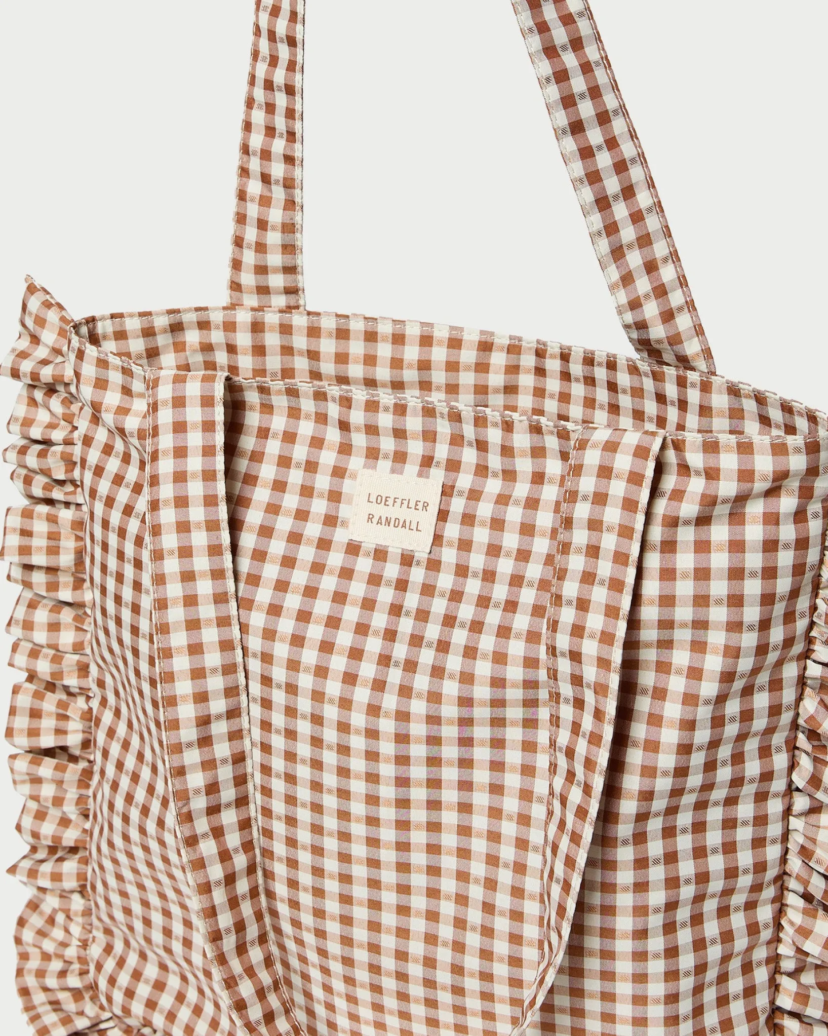 Loeffler Randall Justine Ruffle Tote Red Gingham