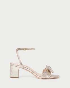 Sale Loeffler Randall Kimora Pleated Bow Heel Champagne