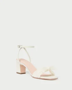 Sale Loeffler Randall Kimora Pleated Bow Heel Champagne
