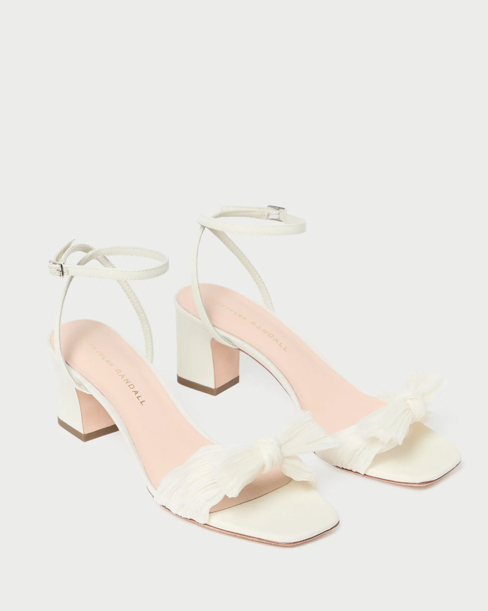 Loeffler Randall Kimora Pleated Bow Heel Pearl