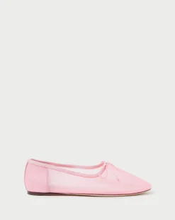Clearance Loeffler Randall Landon Satin Ballet Flat Cream