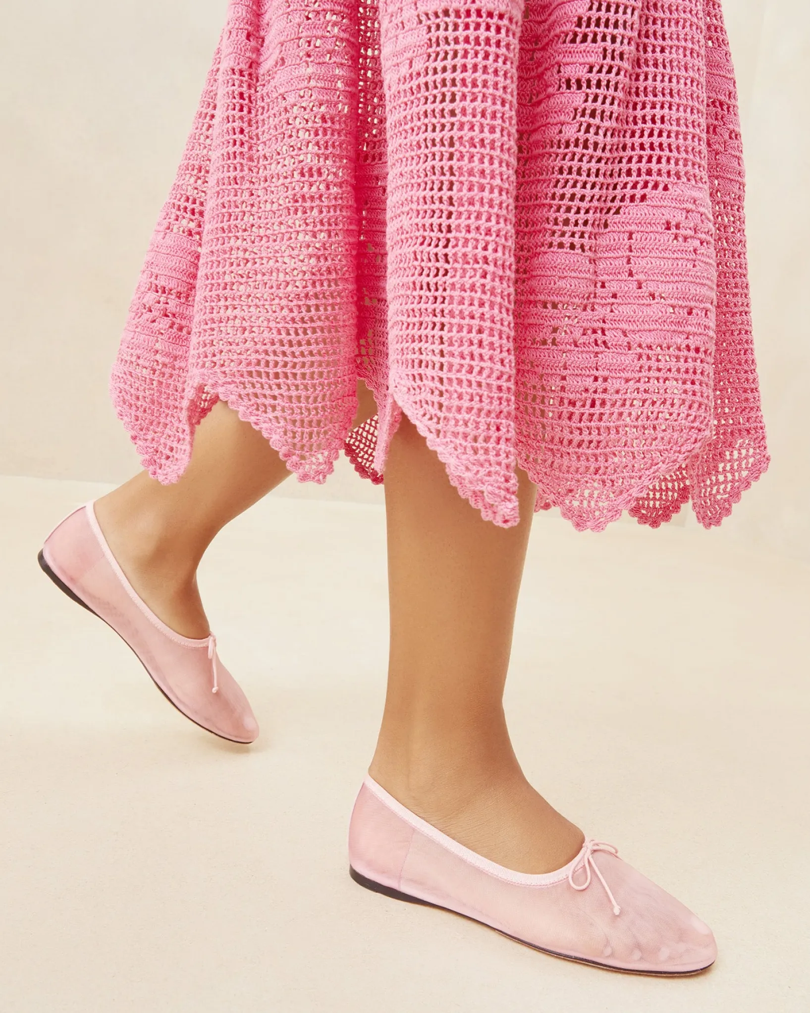 Clearance Loeffler Randall Landon Satin Ballet Flat Cream