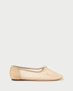 Clearance Loeffler Randall Landon Satin Ballet Flat Cream