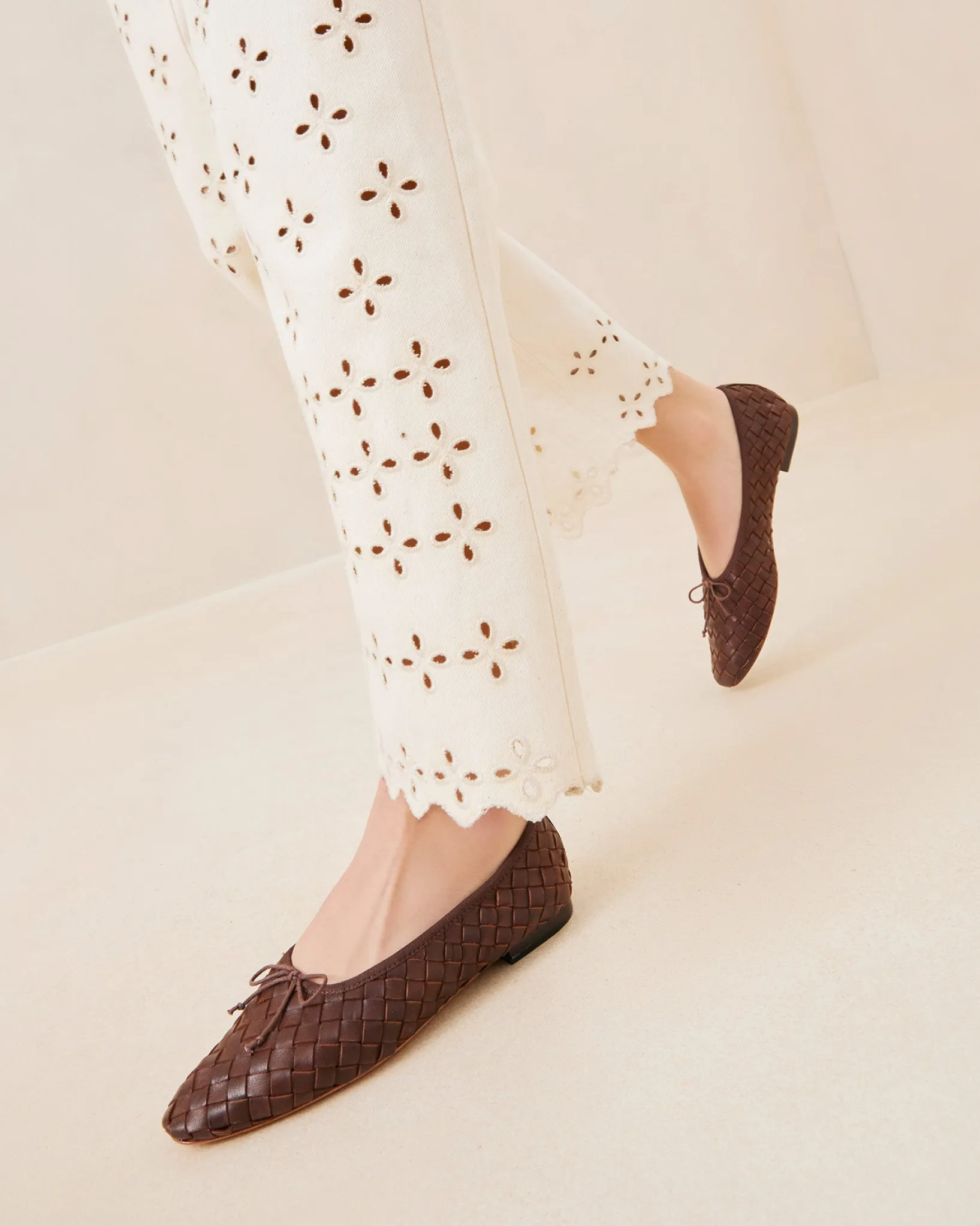 Loeffler Randall Landry Woven Ballet Flat Honey