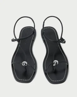 Best Loeffler Randall Lara Black Leather Sandal Black /><noscript><img width=