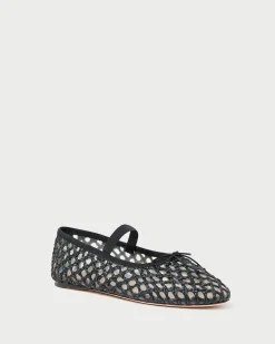 Hot Loeffler Randall Leonie Ballet Flat Black Crochet