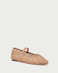 Discount Loeffler Randall Leonie Chocolate Leather Flat Ballet