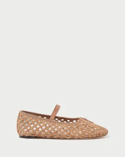 Discount Loeffler Randall Leonie Chocolate Leather Flat Ballet