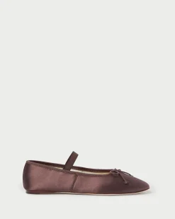 Discount Loeffler Randall Leonie Chocolate Leather Flat Ballet