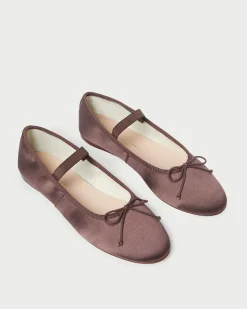Discount Loeffler Randall Leonie Chocolate Leather Flat Ballet