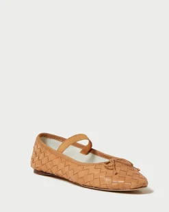 Discount Loeffler Randall Leonie Chocolate Leather Flat Ballet