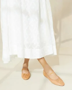 Discount Loeffler Randall Leonie Chocolate Leather Flat Ballet