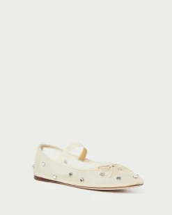 Online Loeffler Randall Leonie Ballet Flat Cream/Crystal