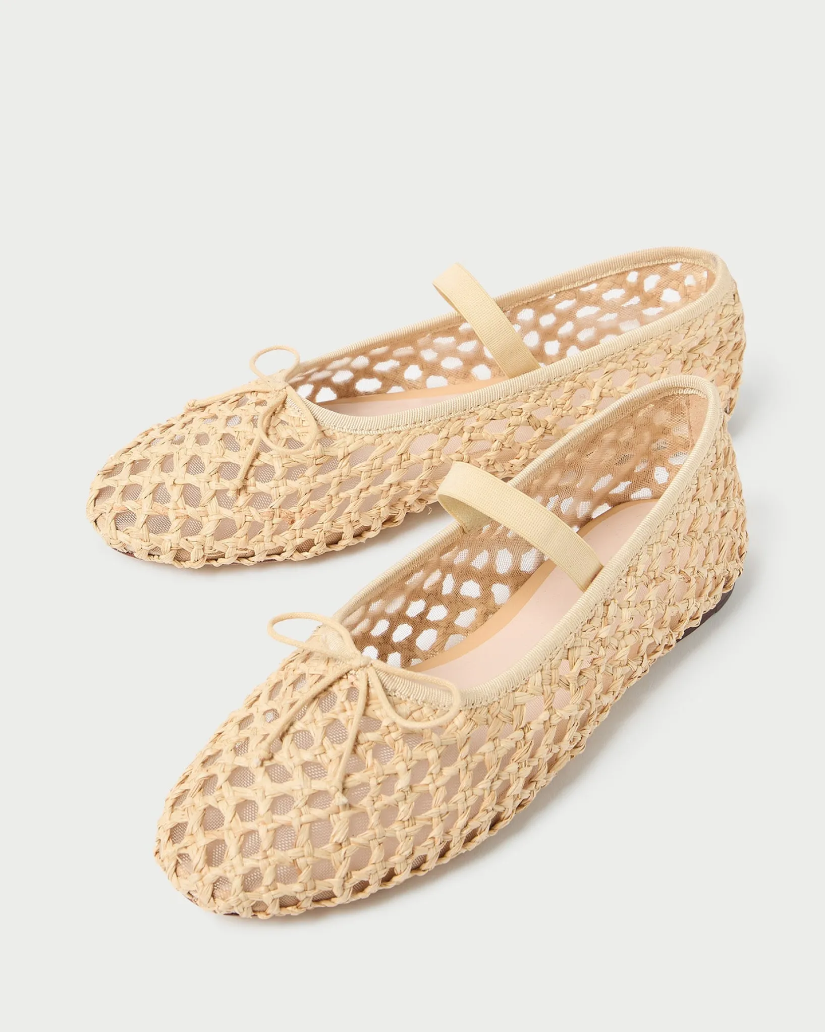 Discount Loeffler Randall Leonie Natural Crochet Ballet Flat Natural Crochet />