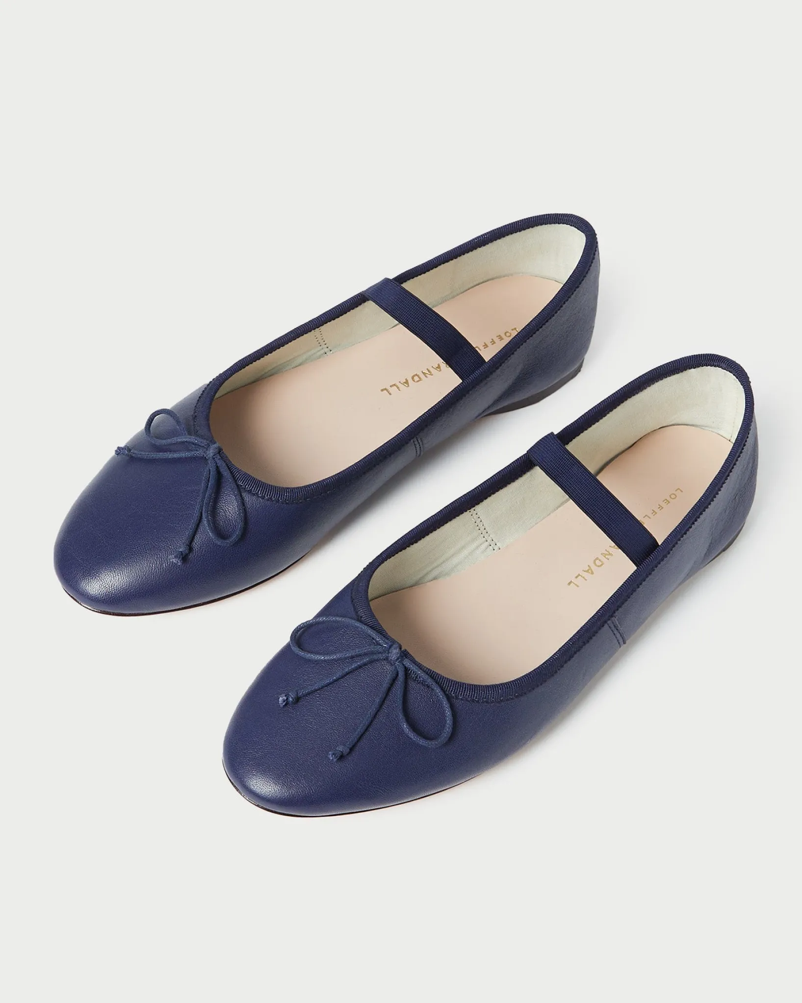 New Loeffler Randall Leonie Navy Leather Ballet Flat Navy />