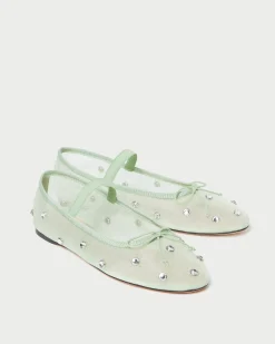 Clearance Loeffler Randall Leonie /Crystal Ballet Flat Seafoam