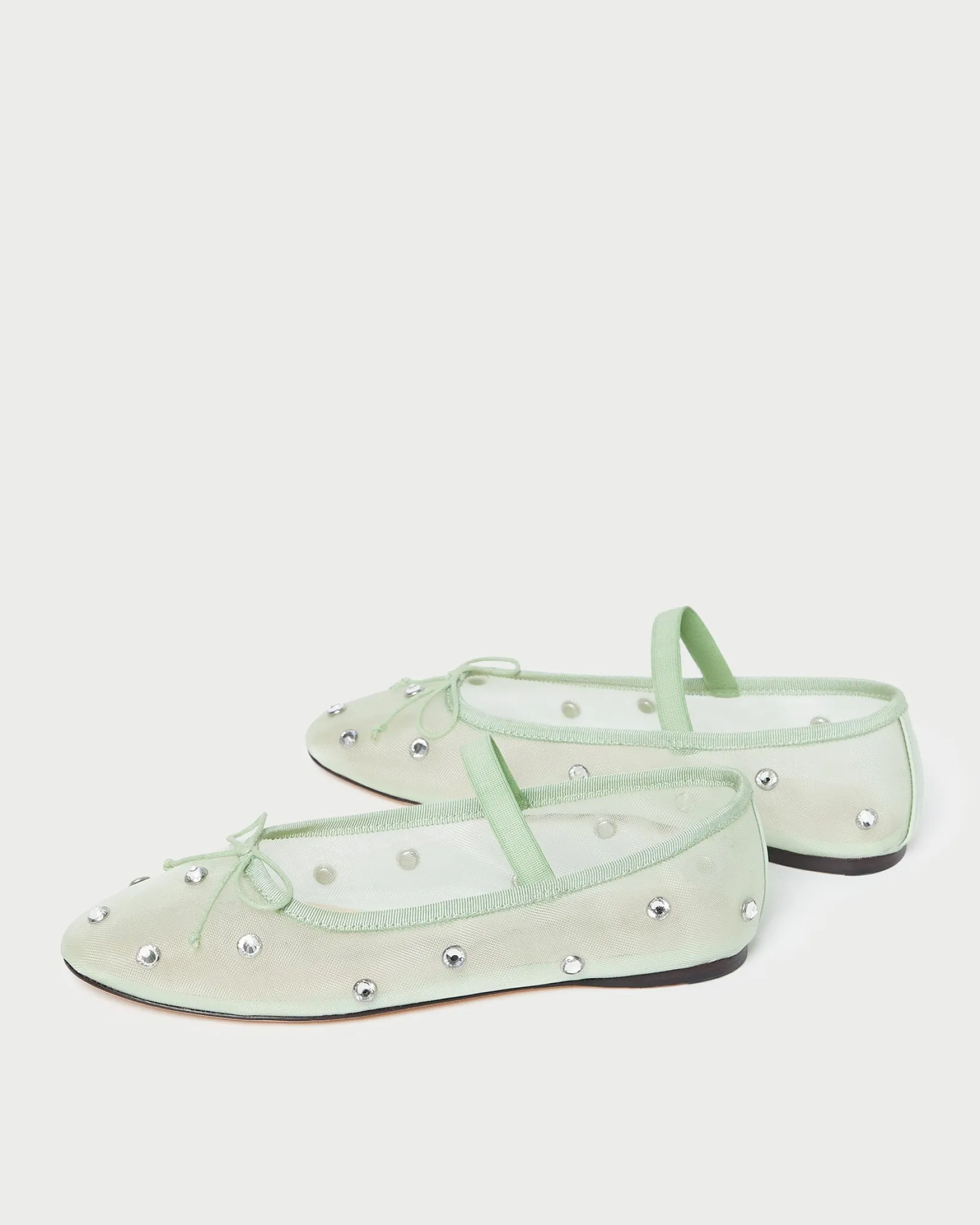 Clearance Loeffler Randall Leonie /Crystal Ballet Flat Seafoam