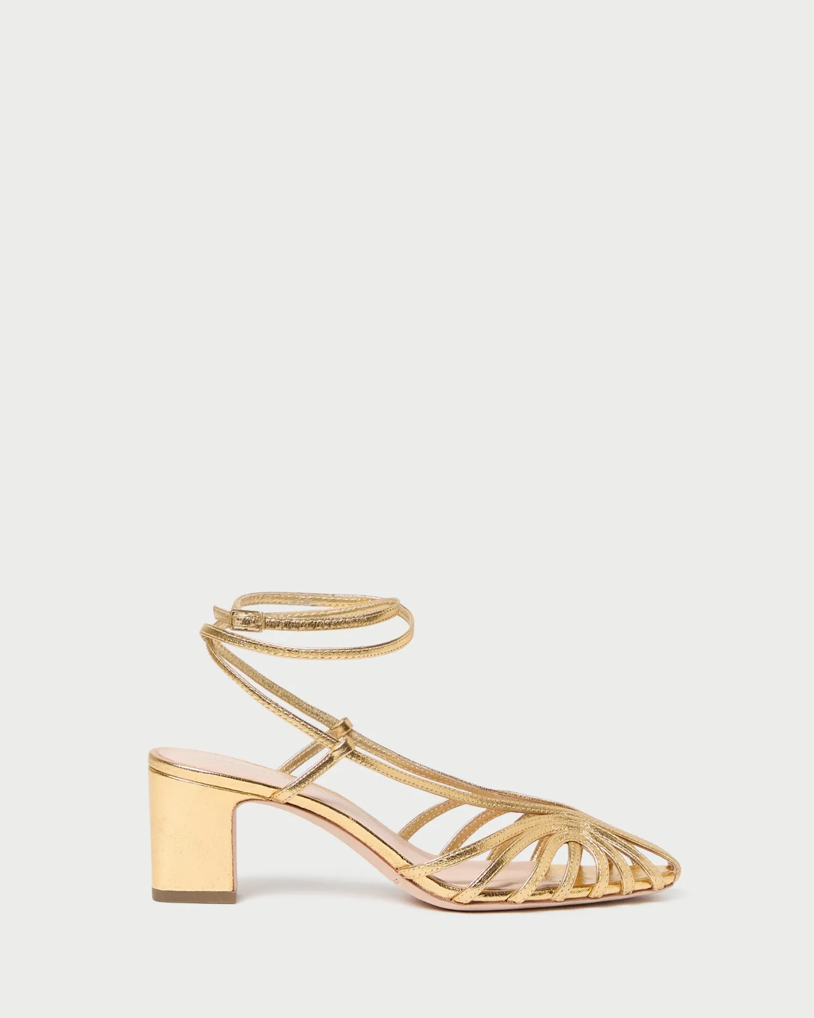Clearance Loeffler Randall Livvy Leather Heeled Sandal Gold