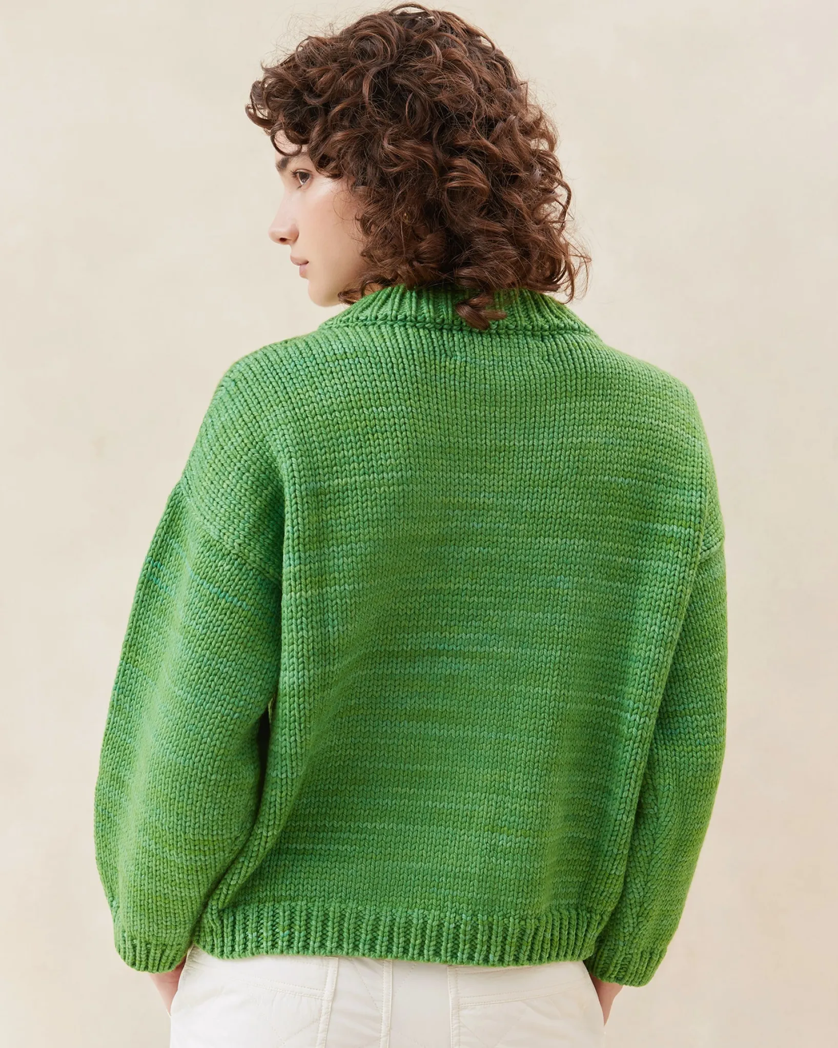 Sale Loeffler Randall Maddie Sapphire Mock Neck Cardigan Sapphire Green