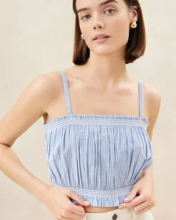 Best Loeffler Randall Maggie Blue/Cream Cinched Camisole Blue/Cream Stripe