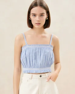 Best Loeffler Randall Maggie Blue/Cream Cinched Camisole Blue/Cream Stripe