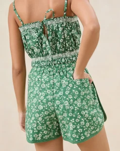 Outlet Loeffler Randall Maggie Green Floral Cinched Camisole Green/Cream Floral