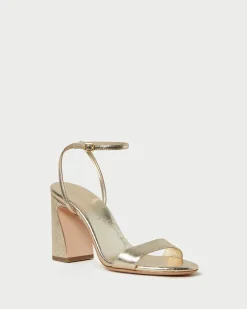 New Loeffler Randall Malia Curved-Heel Sandal Champagne