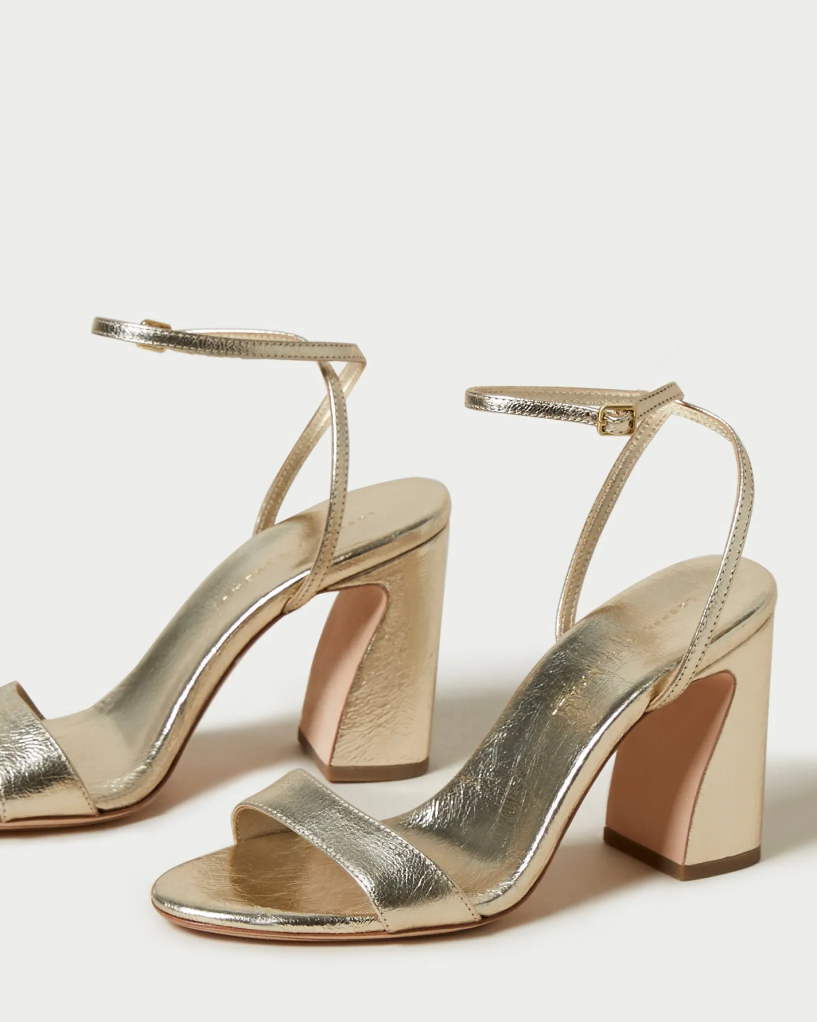 New Loeffler Randall Malia Curved-Heel Sandal Champagne