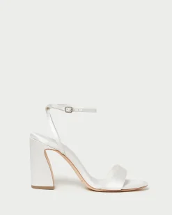 New Loeffler Randall Malia Curved-Heel Sandal Champagne