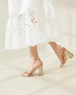 Hot Loeffler Randall Malia Curved-Heel Sandal Cream