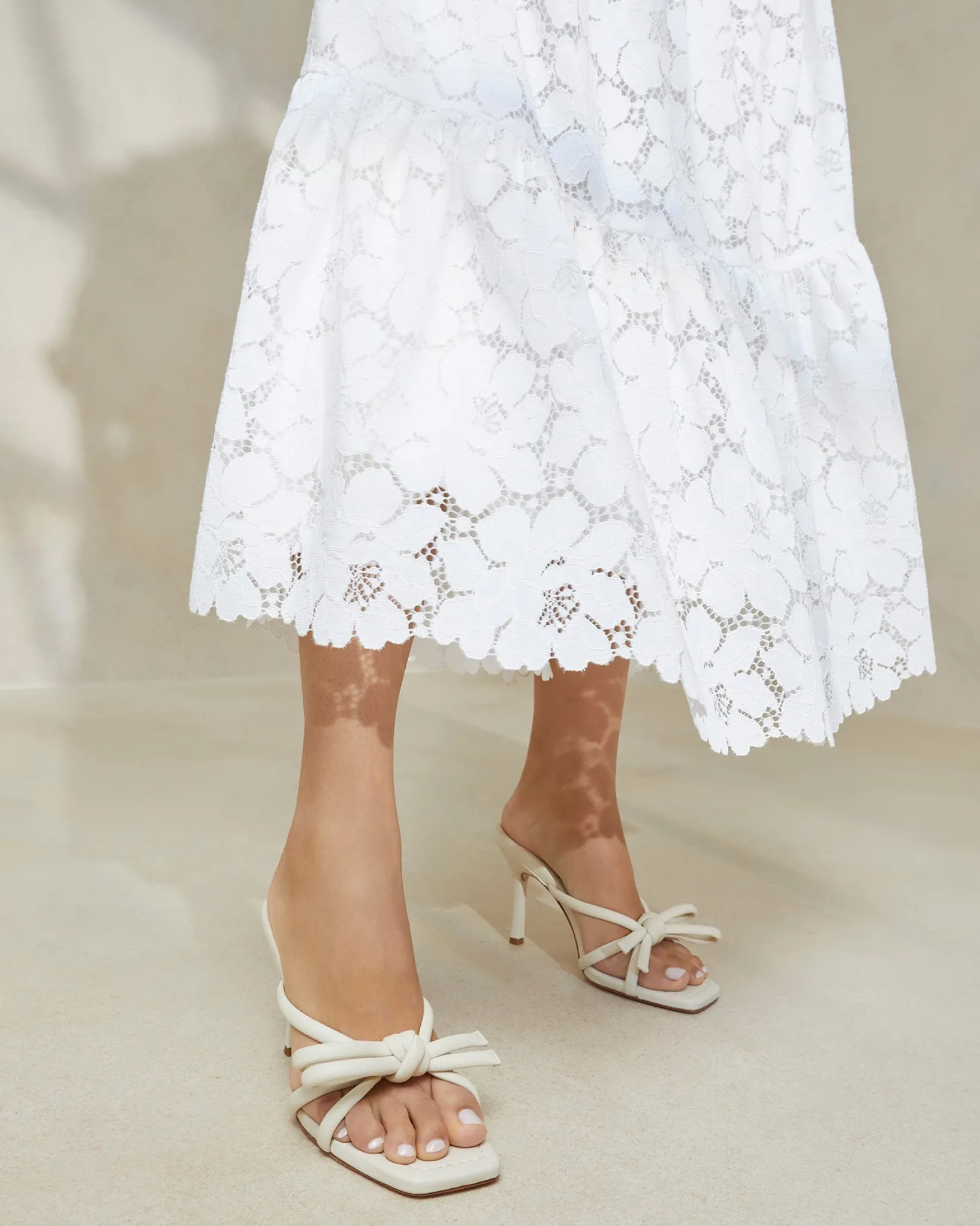 Discount Loeffler Randall Margi Bow Heel Champagne