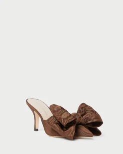 Loeffler Randall Margot Moiré Bow Mule Chocolate