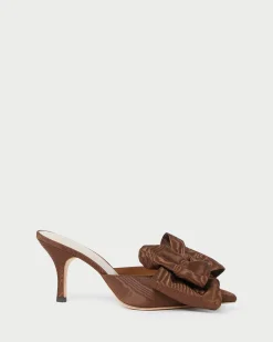 Loeffler Randall Margot Moiré Bow Mule Chocolate