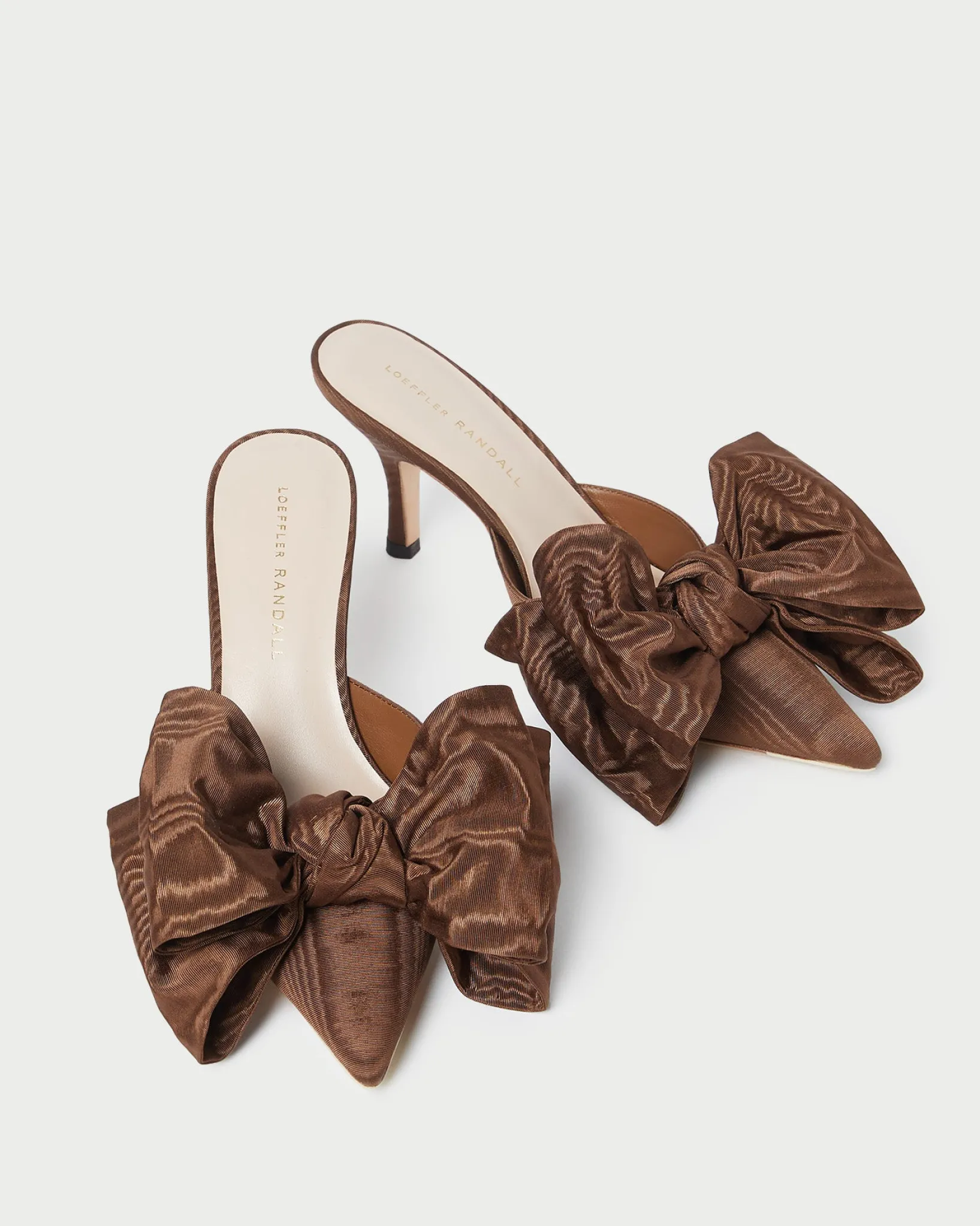 Loeffler Randall Margot Moiré Bow Mule Chocolate