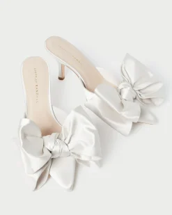 Best Loeffler Randall Margot Satin Bow Mule Cream