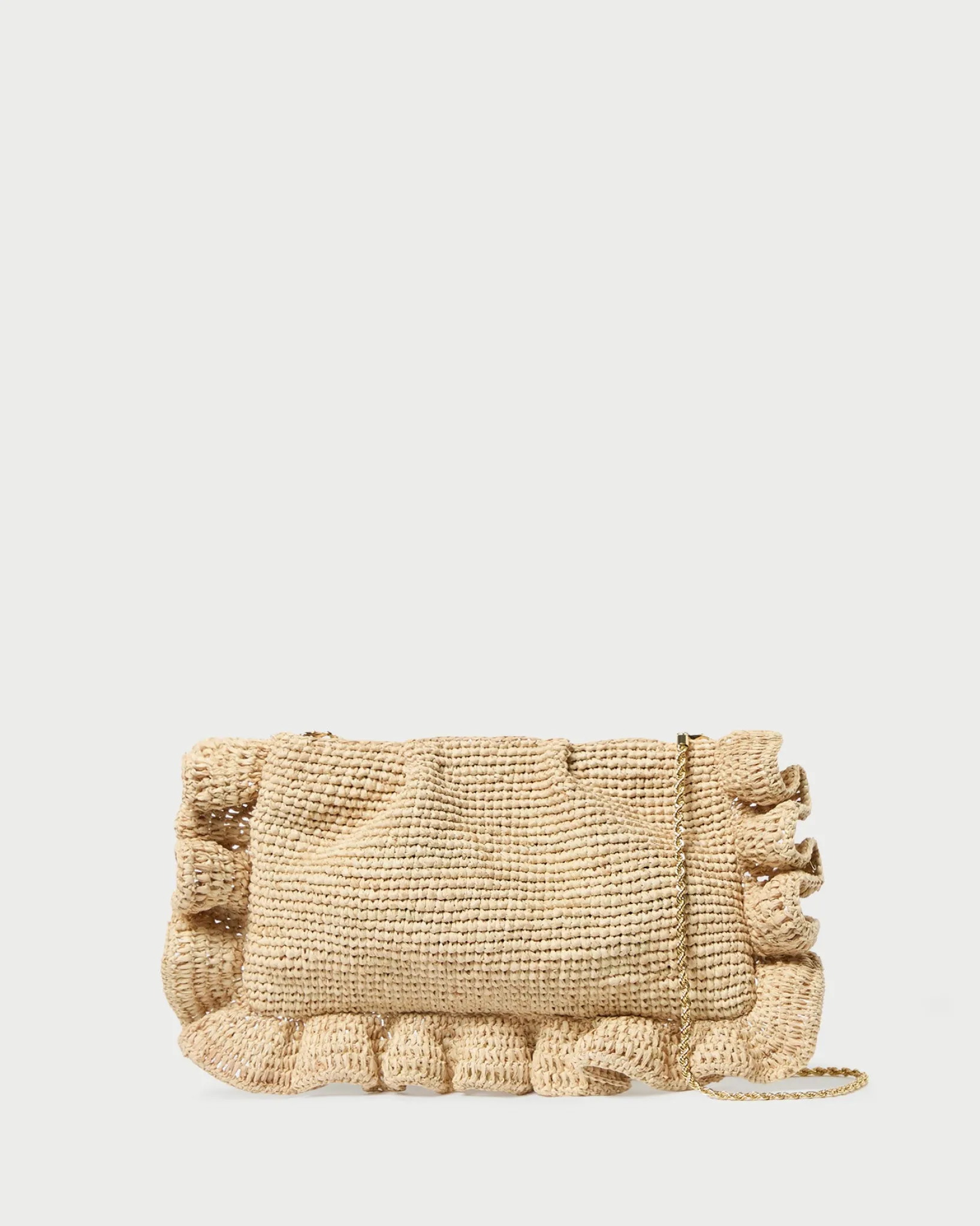 Online Loeffler Randall Mavis Raffia Ruffle Clutch Natural