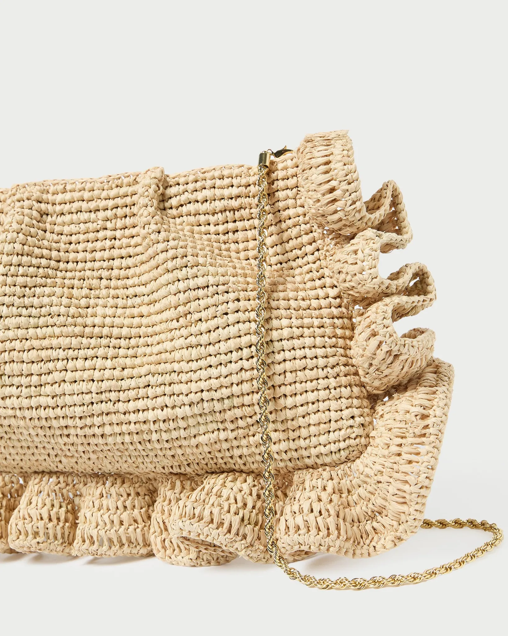 Online Loeffler Randall Mavis Raffia Ruffle Clutch Natural